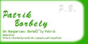 patrik borbely business card